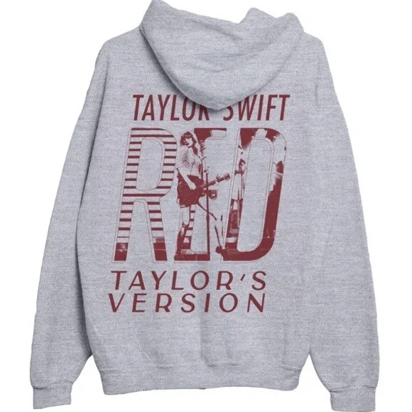 Taylor Swift Gray and Red Zip Up Sweater - Picture 1 of 6